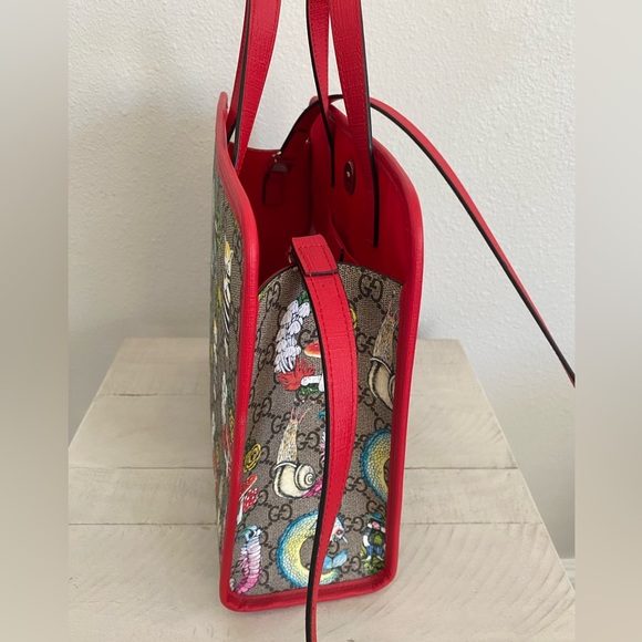 Gucci × Yuko Higuchi Collaboration Children's Tote Bag GG Supreme Red New - Picture 3 of 7